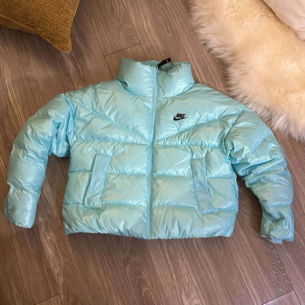 Nike baby blue puffer jacket size small